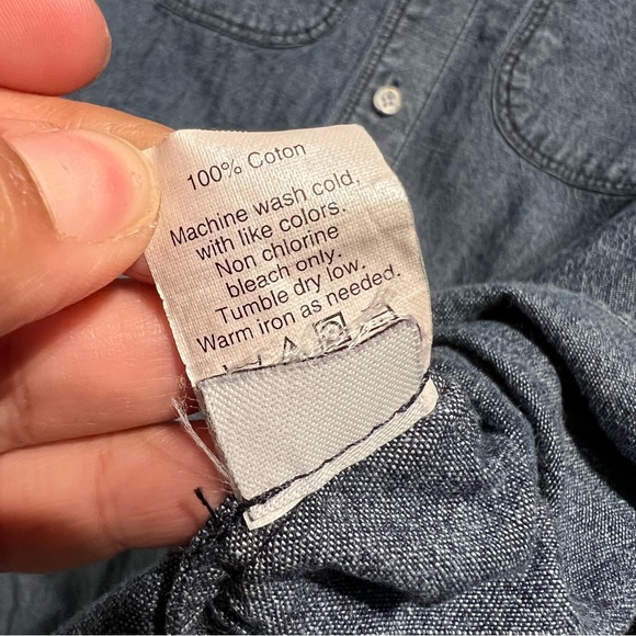 MADEWELL 100% cotton Lightweight Denim Button Down Long Sleeve Shirt XS - Picture 7 of 9